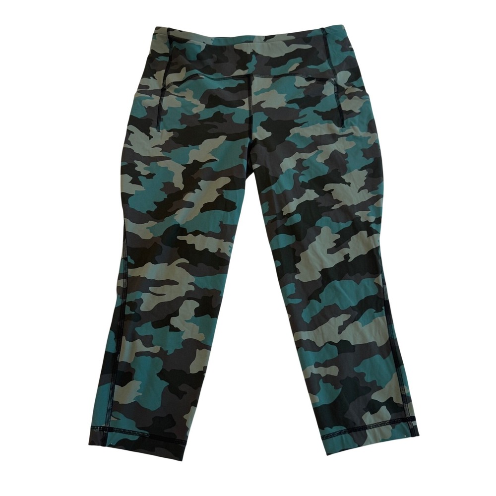 Lululemon Invigorate High-Rise Crop 23" Heritage 365 Camo Tidewater‎ Teal Multi - Picture 1 of 15